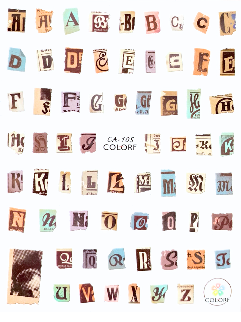 Newspaper Letters Nail Art Stickers