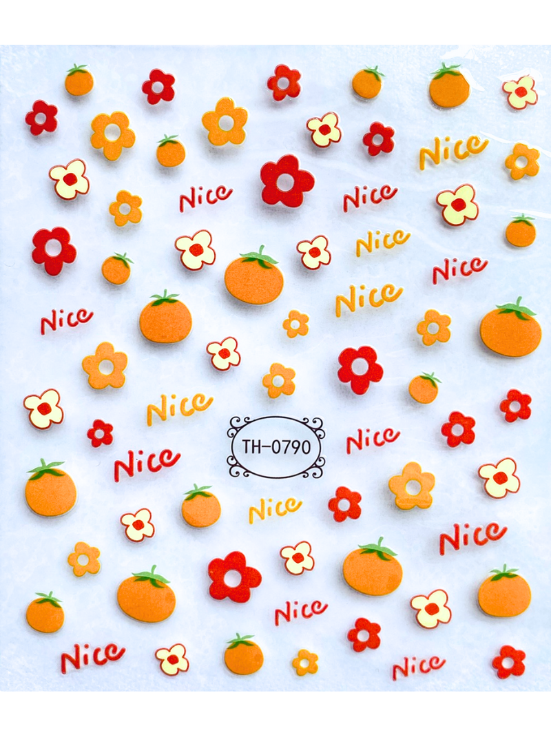 Nice Orange Nail Art Stickers