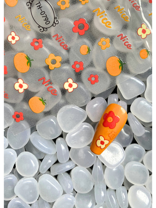Nice Orange Nail Art Stickers