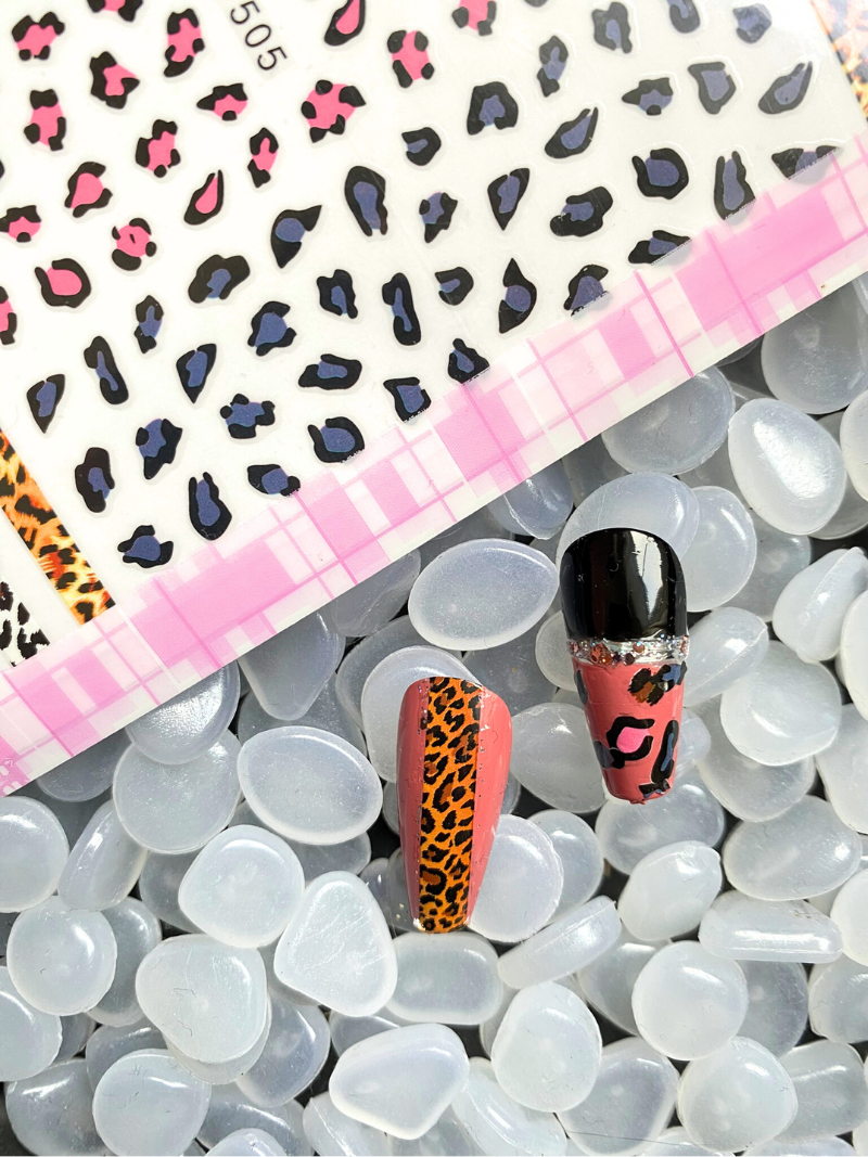 Jaguar Print Nail Art Stickers